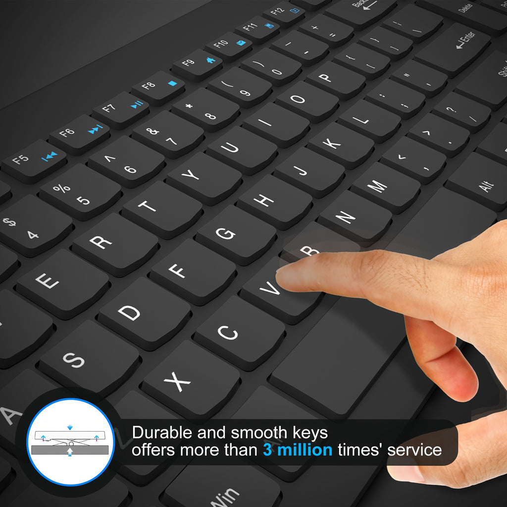 BATTOP Universal Wireless Keyboard Featuring a Numeric Keypad, Ergonomic Structure, Compatibility with Multiple Devices, And Reliable Connectivity for Mac, Ipad, Android, And Windows