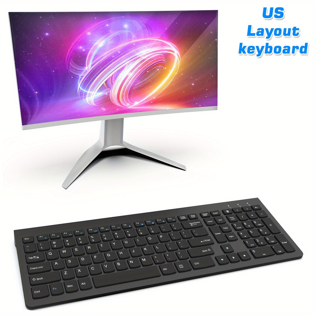BATTOP Universal Wireless Keyboard Featuring a Numeric Keypad, Ergonomic Structure, Compatibility with Multiple Devices, And Reliable Connectivity for Mac, Ipad, Android, And Windows