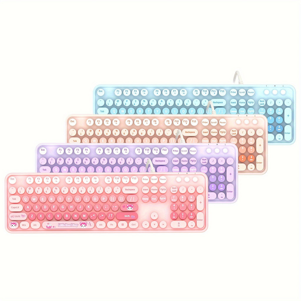 Mofii Sweet Wired Keyboard, New Wired Solely Mixed Color Office And Home Keyboard, High Appearance Level for Women, New Wired Keyboard