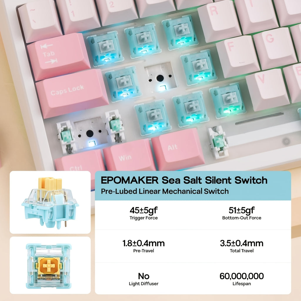 EPOMAKER TH108 Full Size Mechanical Keyboard, Wireless Gaming Keyboard with 8000Mah Battery, Creamy Gasket, 108 Keys, Hot Swap, Driver, RGB Backlight