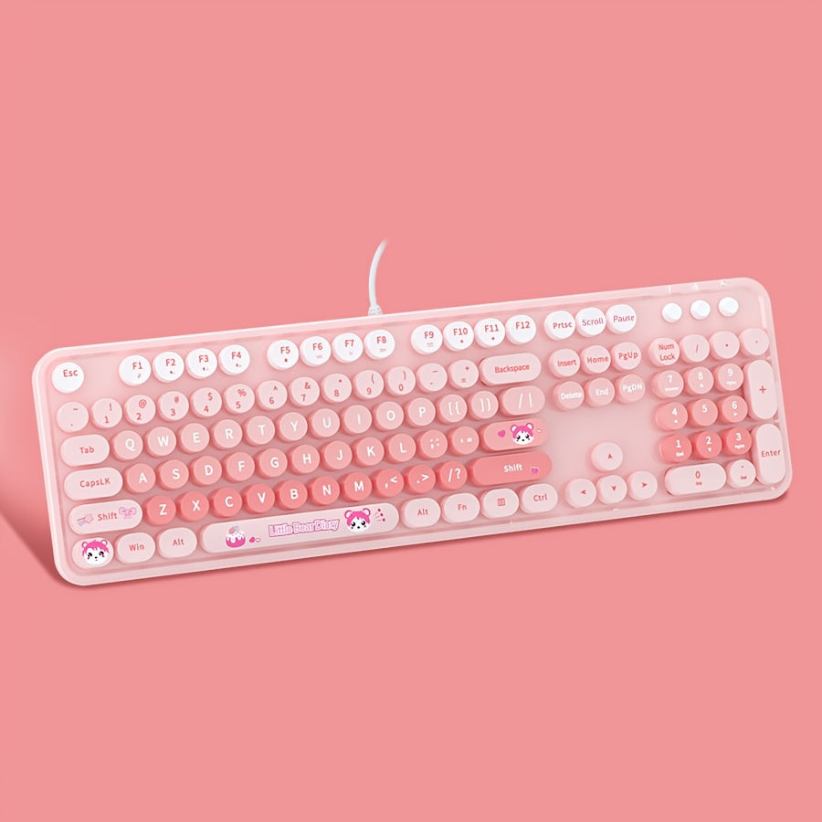 Mofii Sweet Wired Keyboard, New Wired Solely Mixed Color Office And Home Keyboard, High Appearance Level for Women, New Wired Keyboard