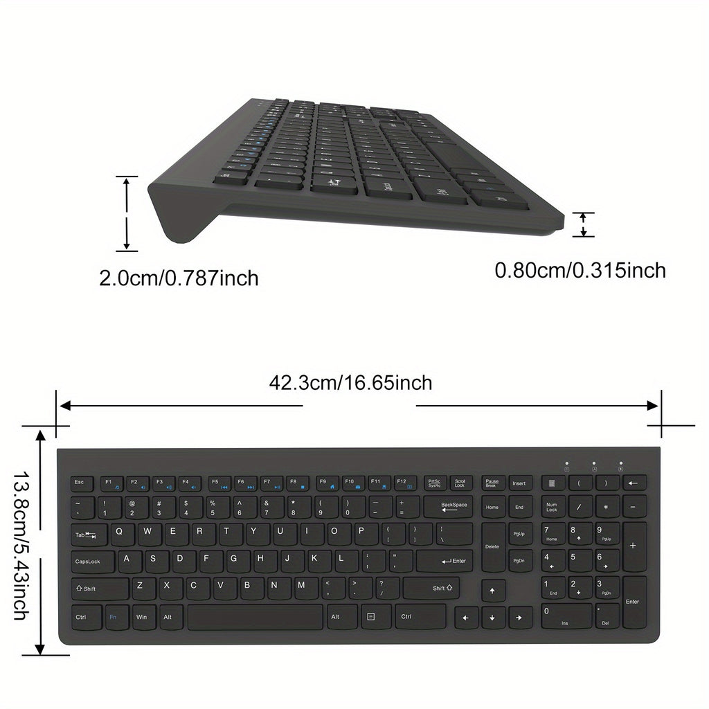 BATTOP Universal Wireless Keyboard Featuring a Numeric Keypad, Ergonomic Structure, Compatibility with Multiple Devices, And Reliable Connectivity for Mac, Ipad, Android, And Windows