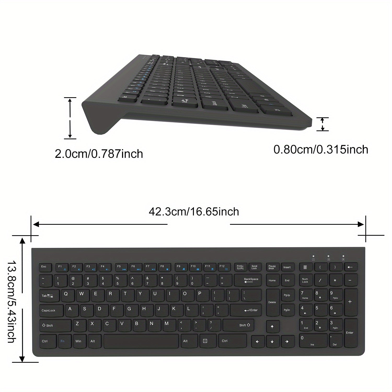 BATTOP Universal Wireless Keyboard Featuring a Numeric Keypad, Ergonomic Structure, Compatibility with Multiple Devices, And Reliable Connectivity for Mac, Ipad, Android, And Windows