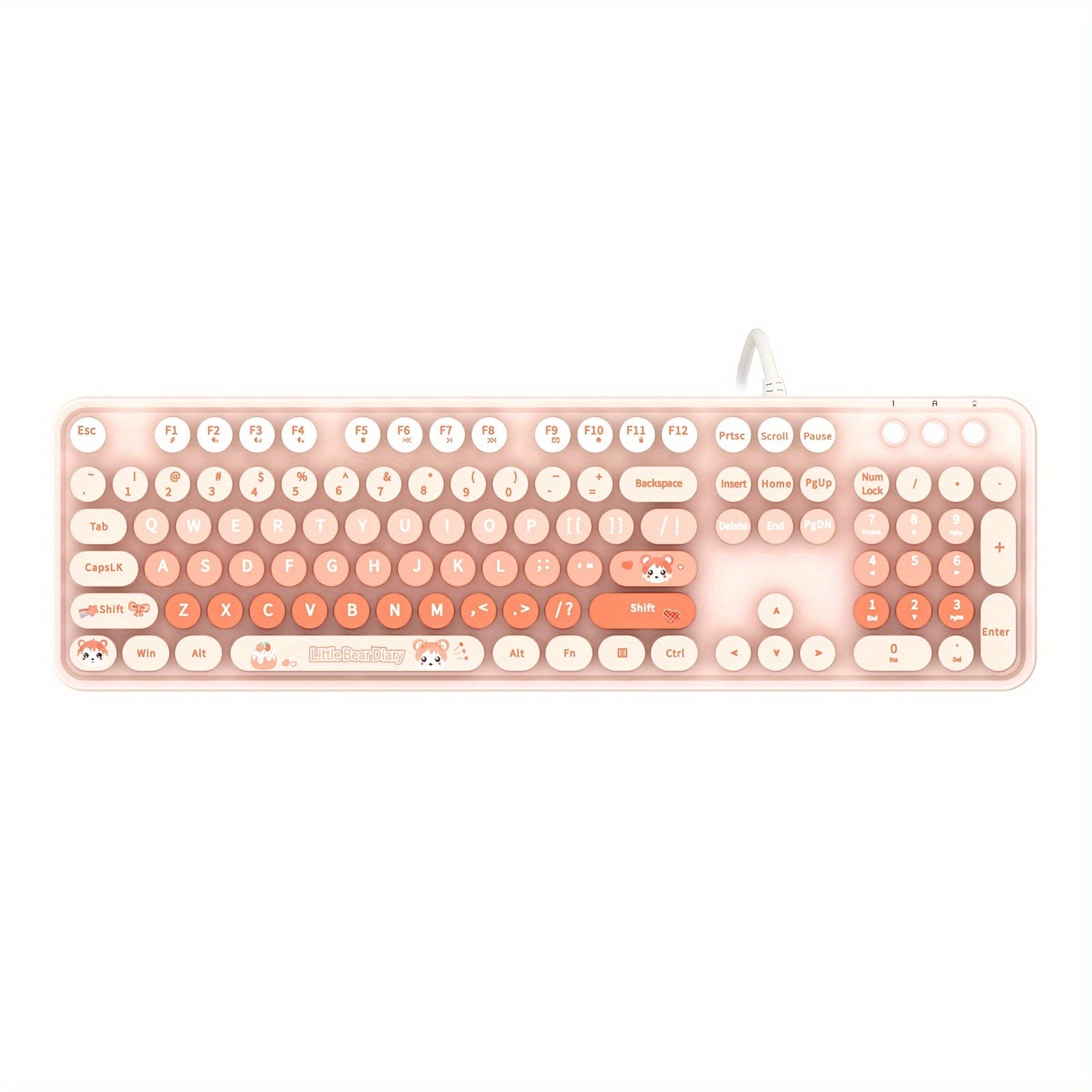 Mofii Sweet Wired Keyboard, New Wired Solely Mixed Color Office And Home Keyboard, High Appearance Level for Women, New Wired Keyboard