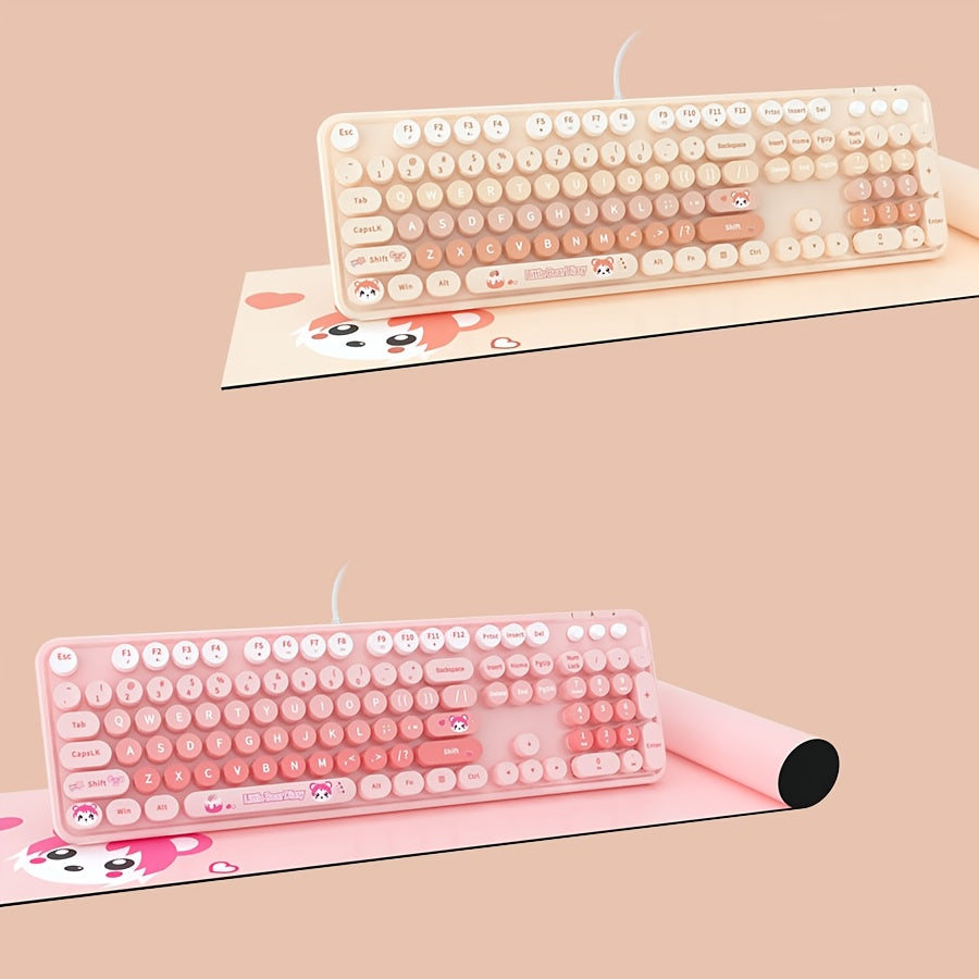 Mofii Sweet Wired Keyboard, New Wired Solely Mixed Color Office And Home Keyboard, High Appearance Level for Women, New Wired Keyboard
