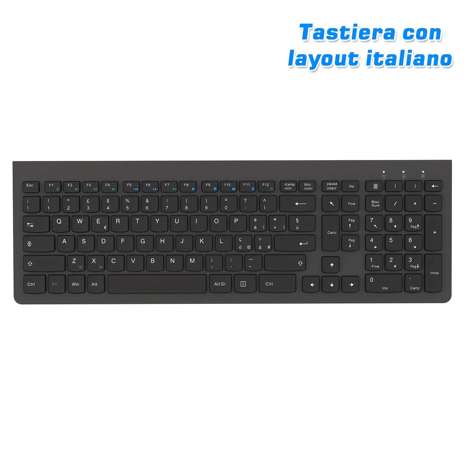 BATTOP Universal Wireless Keyboard Featuring a Numeric Keypad, Ergonomic Structure, Compatibility with Multiple Devices, And Reliable Connectivity for Mac, Ipad, Android, And Windows