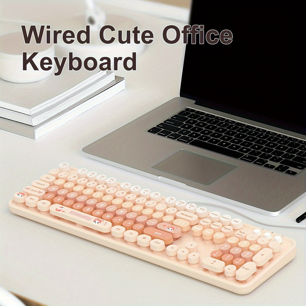 Mofii Sweet Wired Keyboard, New Wired Solely Mixed Color Office And Home Keyboard, High Appearance Level for Women, New Wired Keyboard