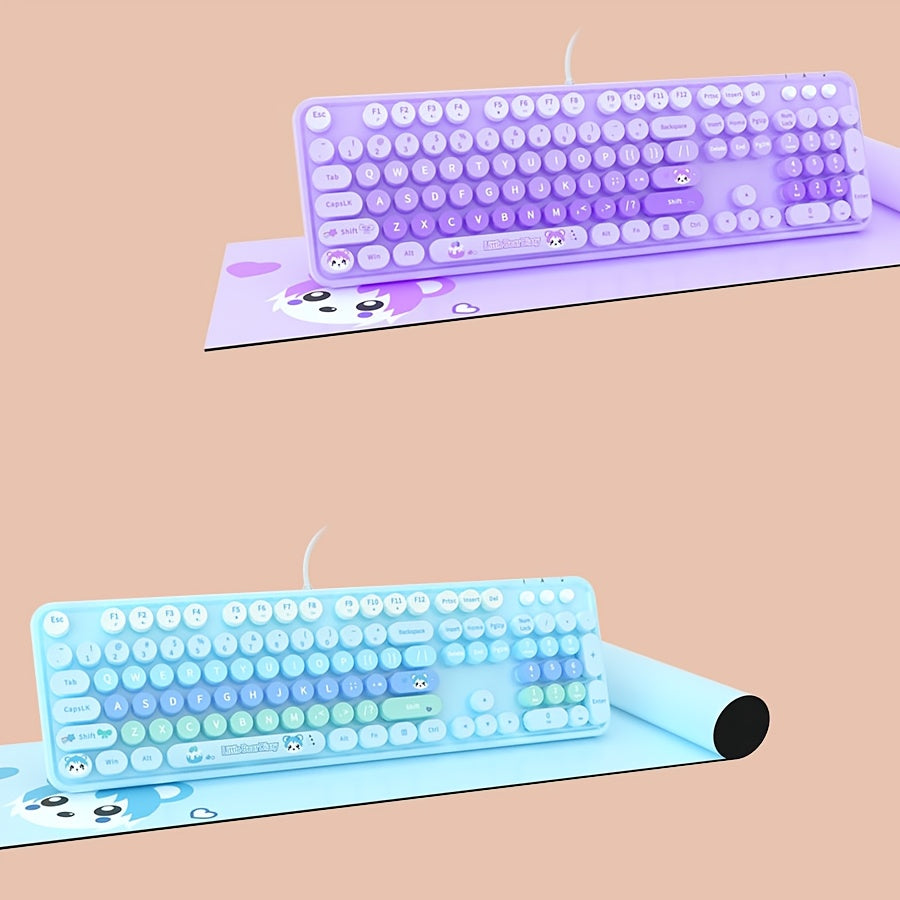 Mofii Sweet Wired Keyboard, New Wired Solely Mixed Color Office And Home Keyboard, High Appearance Level for Women, New Wired Keyboard