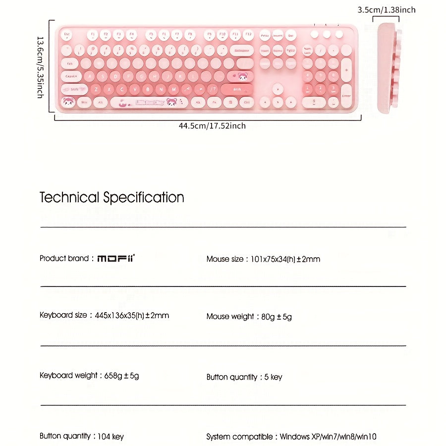 Mofii Sweet Wired Keyboard, New Wired Solely Mixed Color Office And Home Keyboard, High Appearance Level for Women, New Wired Keyboard