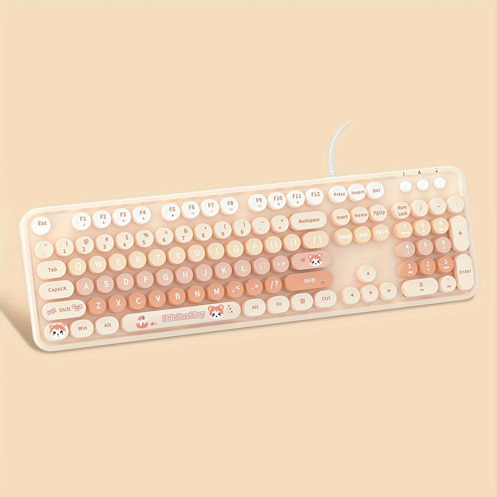 Mofii Sweet Wired Keyboard, New Wired Solely Mixed Color Office And Home Keyboard, High Appearance Level for Women, New Wired Keyboard