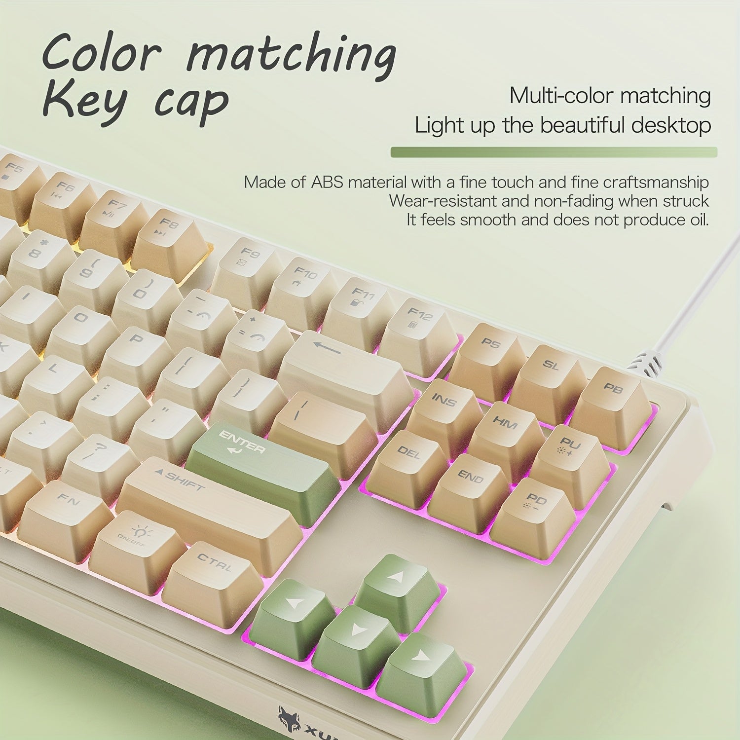 K60 Wired Backlit Mechanical Keyboard 87 Keys Compact Layout 19 Keys Anti-Ghosting 7-Color Mixed Light Multimedia Shortcut Keys Ergonomic Design Spill-Resistant Silent Red Switch Portable for Office and Gaming